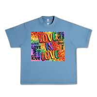Pebble Blue Pride love is love Urban Heavy Tee - FaDigitalArtStudio