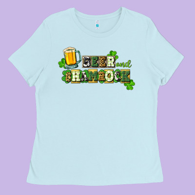 Beer And Shamrock Ladies Tee Designed By Cowgirlartshop