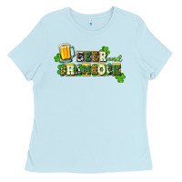 Baby Blue Beer and shamrock Ladies Tee - CowGirlArtShop