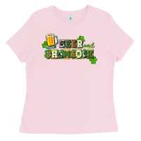 Bubblegum Pink Beer and shamrock Ladies Tee - CowGirlArtShop