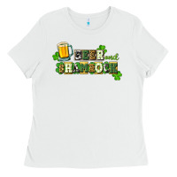 White Beer and shamrock Ladies Tee - CowGirlArtShop