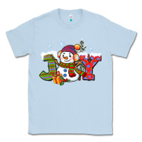 Dusty Blue christmas joy snowman Classic Tee - CowGirlArtShop