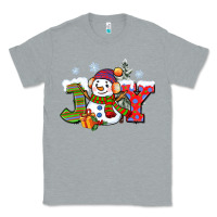 Heather Grey christmas joy snowman Classic Tee - CowGirlArtShop