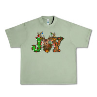 Oil Green Christmas Joy Reindeer Urban Heavy Tee - RanaPortraitStore
