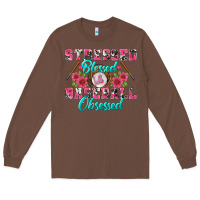 Chestnut stressed blessed & baseball obsessed Long Sleeve Tee - BundleAndBundleShop