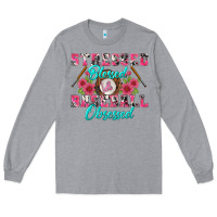Heather Grey stressed blessed & baseball obsessed Long Sleeve Tee - BundleAndBundleShop
