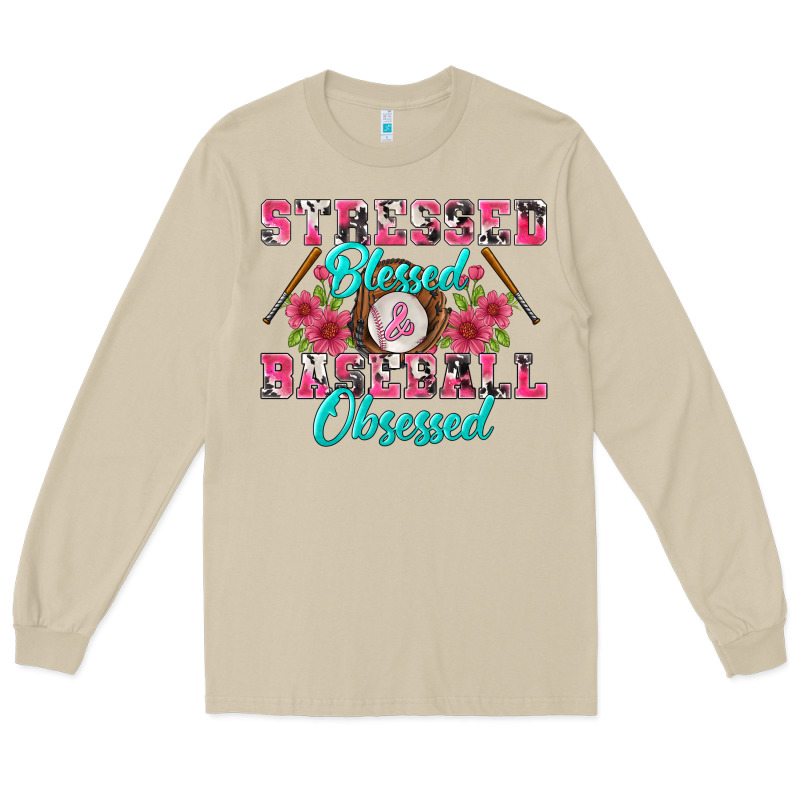 Stressed Blessed & Baseball Obsessed Long Sleeve Tee by BundleAndBundleShop | Teevron