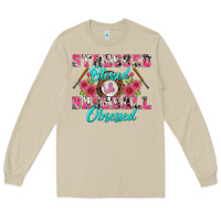 Mushroom stressed blessed & baseball obsessed Long Sleeve Tee - BundleAndBundleShop