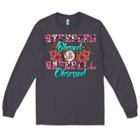 Smoke stressed blessed & baseball obsessed Long Sleeve Tee - BundleAndBundleShop