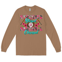 Toasted Coconut stressed blessed & baseball obsessed Long Sleeve Tee - BundleAndBundleShop