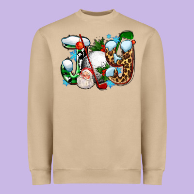 Joy With Golf And Santas Heavyweight Sweatshirt Designed By Adodesignshop