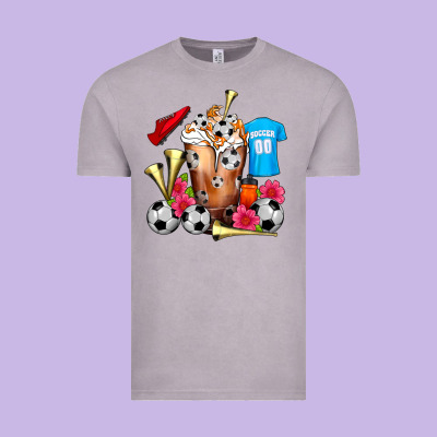 Soccer Cold Drink Frappe Vintage Tee Designed By Fadigitalartstudio