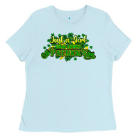 Baby Blue Just a girl who loves St. Patrick's Day Ladies Tee - HowdyJamesFarm