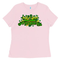 Bubblegum Pink Just a girl who loves St. Patrick's Day Ladies Tee - HowdyJamesFarm