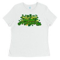 White Just a girl who loves St. Patrick's Day Ladies Tee - HowdyJamesFarm