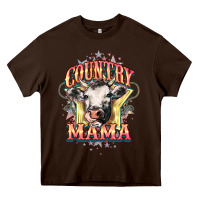 Chocolate Brown Country Mama Heavy Core Tee - HowdyJamesFarm