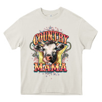 Cream Country Mama Heavy Core Tee - HowdyJamesFarm