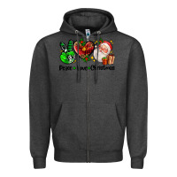 Charcoal Heather peace love  christmas Zipper Hoodie - AdoDesignShop