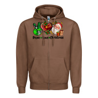 Chestnut peace love  christmas Zipper Hoodie - AdoDesignShop