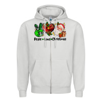 Dove Grey peace love  christmas Zipper Hoodie - AdoDesignShop