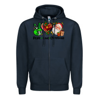 Navy peace love  christmas Zipper Hoodie - AdoDesignShop