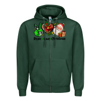 Sports Green peace love  christmas Zipper Hoodie - AdoDesignShop