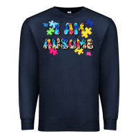 Navy i am ausome Premium Sweatshirt - JahusDesignShop