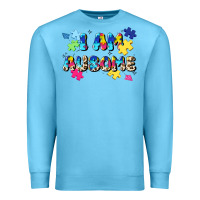 Ocean Blue i am ausome Premium Sweatshirt - JahusDesignShop