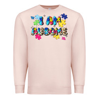 Pale Pink i am ausome Premium Sweatshirt - JahusDesignShop