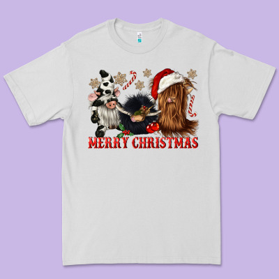 Merry Christmas Heifer Cow Gnomies Premium Tee Designed By Cowgirlartshop