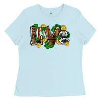 Baby Blue Western love St. Patrick's Day Ladies Tee - CowGirlArtShop
