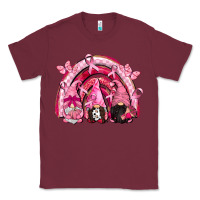 Burgundy gnomes rainbow breast cancer Classic Tee - CowGirlArtShop