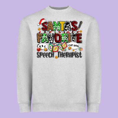 Santas Favorite Speech Therapist Heavyweight Sweatshirt Designed By Adodesignshop