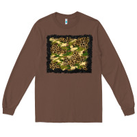 Chestnut camouflage and leopard background Long Sleeve Tee - BundleAndBundleShop