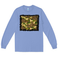 Colony Blue camouflage and leopard background Long Sleeve Tee - BundleAndBundleShop