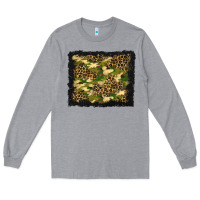 Heather Grey camouflage and leopard background Long Sleeve Tee - BundleAndBundleShop