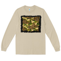 Mushroom camouflage and leopard background Long Sleeve Tee - BundleAndBundleShop