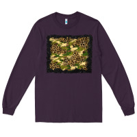 Plum camouflage and leopard background Long Sleeve Tee - BundleAndBundleShop