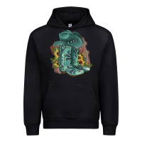 Black Turquoise Cowboy Boots Urban Hoodie - JahusDesignShop