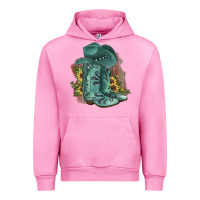 Fuchsia Pink Turquoise Cowboy Boots Urban Hoodie - JahusDesignShop