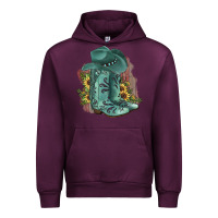 Mauve Wine Turquoise Cowboy Boots Urban Hoodie - JahusDesignShop