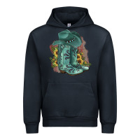 Navy Turquoise Cowboy Boots Urban Hoodie - JahusDesignShop