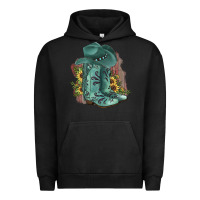 Pigment Black Turquoise Cowboy Boots Urban Hoodie - JahusDesignShop