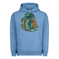 Pigment Pebble Blue Turquoise Cowboy Boots Urban Hoodie - JahusDesignShop