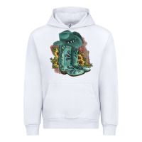 White Turquoise Cowboy Boots Urban Hoodie - JahusDesignShop