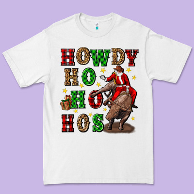 Howdy Ho Ho Hos Christmas Premium Tee Designed By Cowgirlartshop