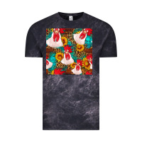 Cloud Black western  chicken with sunflowers seamless pattern Vintage Tee - FaDigitalArtStudio