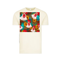 Vintage Arctic western  chicken with sunflowers seamless pattern Vintage Tee - FaDigitalArtStudio