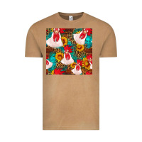 Vintage Camel western  chicken with sunflowers seamless pattern Vintage Tee - FaDigitalArtStudio