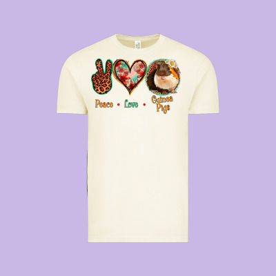 Peace Love Guinea Pigs Vintage Tee Designed By Jasminsmagicworld